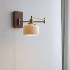 Nordic Hearth Wall Light – Ceramic & Wood Sconce | Modern Rustic Accent Lighting