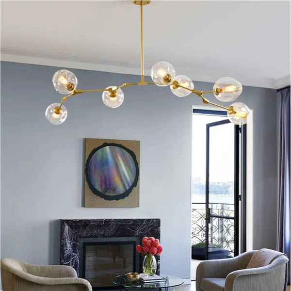 Bifurcation Bubble Glass Sputnik Chandelier – Mid-Century Modern Statement Light | Artistic Contemporary Ceiling Lighting