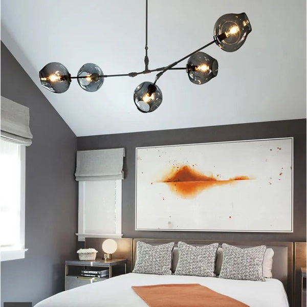 Bifurcation Bubble Glass Sputnik Chandelier – Mid-Century Modern Statement Light | Artistic Contemporary Ceiling Lighting