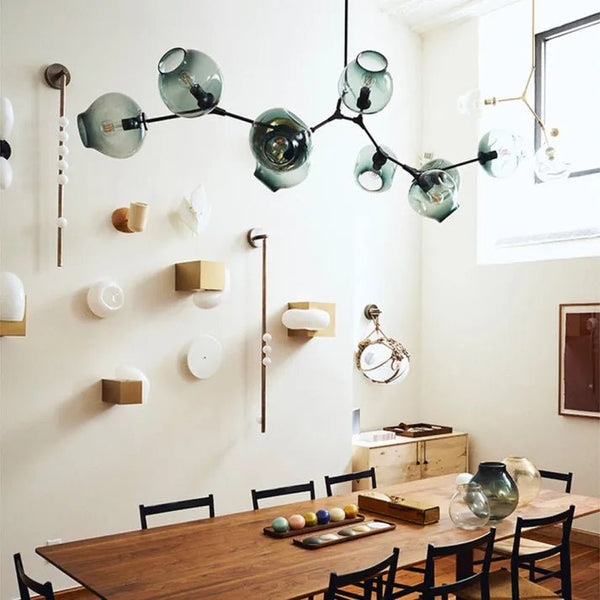 Bifurcation Bubble Glass Sputnik Chandelier – Mid-Century Modern Statement Light | Artistic Contemporary Ceiling Lighting