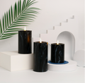 MarbleGlow LED Candle Set – 3 Piece Flameless Marble Effect Candles | Warm White Decorative Lighting