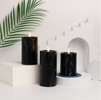MarbleGlow LED Candle Set – 3 Piece Flameless Marble Effect Candles | Warm White Decorative Lighting