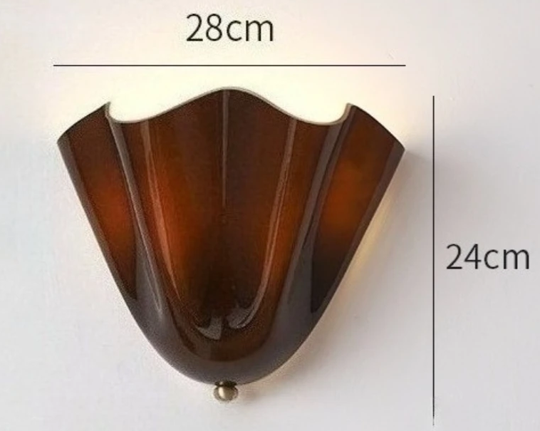 Retro Colourful Glass Wall Lamp – French Shell-Inspired Designer Wall Light for Living Rooms, Bedrooms & Elegant Interiors