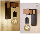 Heritage Forge Wall Light – Industrial Wood & Metal Wall Lamp | Vintage Loft Lighting