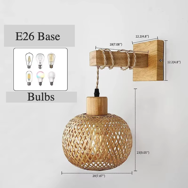 BambooAura Wall Light – Handwoven Bamboo Wall Lamp | Japandi Natural Accent Lighting