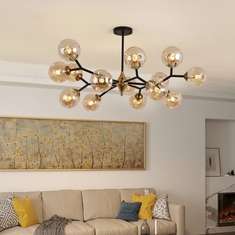 Aurelia Glass Chandelier – Modern Blown Glass Ceiling Light | Scandinavian Luxury Interior Lighting