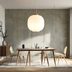 Nordic Opal Glass Pendant Light – Modern Lantern Hanging Lamp | Scandinavian Ambient Interior Lighting