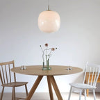 Nordic Opal Glass Pendant Light – Modern Lantern Hanging Lamp | Scandinavian Ambient Interior Lighting