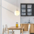 Nordic Opal Glass Pendant Light – Modern Lantern Hanging Lamp | Scandinavian Ambient Interior Lighting
