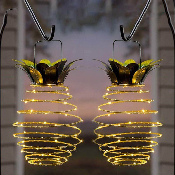 2-Piece Solar Pineapple Garden Light – Decorative Outdoor Solar Lamp Set