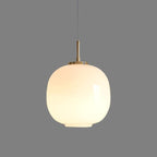 Nordic Opal Glass Pendant Light – Modern Lantern Hanging Lamp | Scandinavian Ambient Interior Lighting