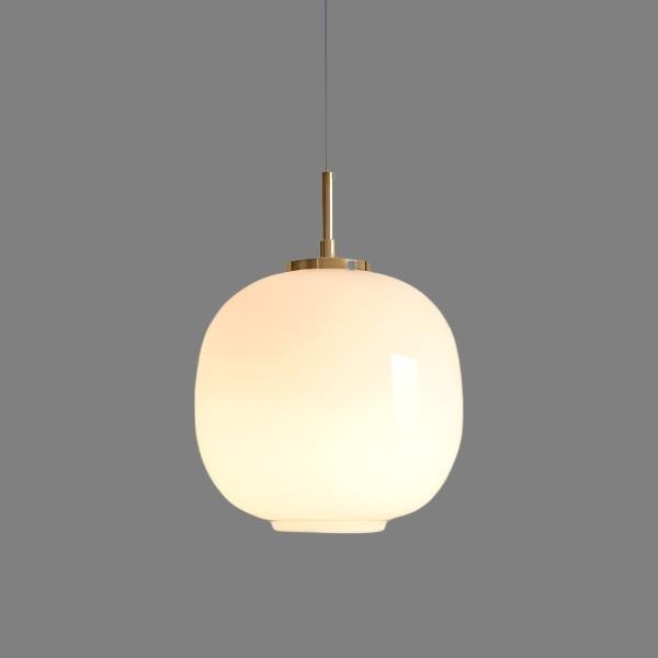 Nordic Opal Glass Pendant Light – Modern Lantern Hanging Lamp | Scandinavian Ambient Interior Lighting
