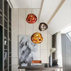 Dynamic Acrylic Pendant Light – Modern Metallic Hanging Lamp | Contemporary Statement Lighting for Dining Spaces