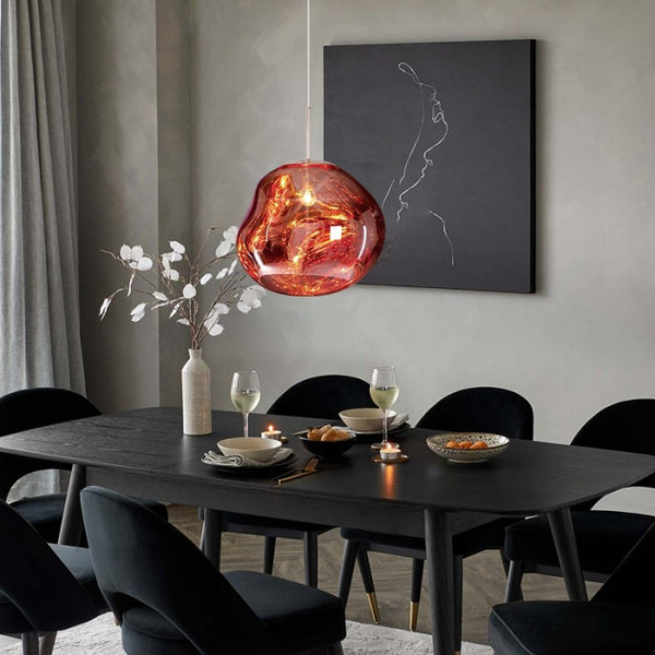 Dynamic Acrylic Pendant Light – Modern Metallic Hanging Lamp | Contemporary Statement Lighting for Dining Spaces
