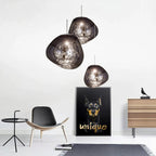 Dynamic Acrylic Pendant Light – Modern Metallic Hanging Lamp | Contemporary Statement Lighting for Dining Spaces