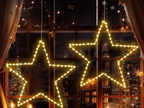 StellaLicht Christmas Window Star Lights – Set of 3 LED Stars with 8 Lighting Modes for Indoor & Outdoor Decoration
