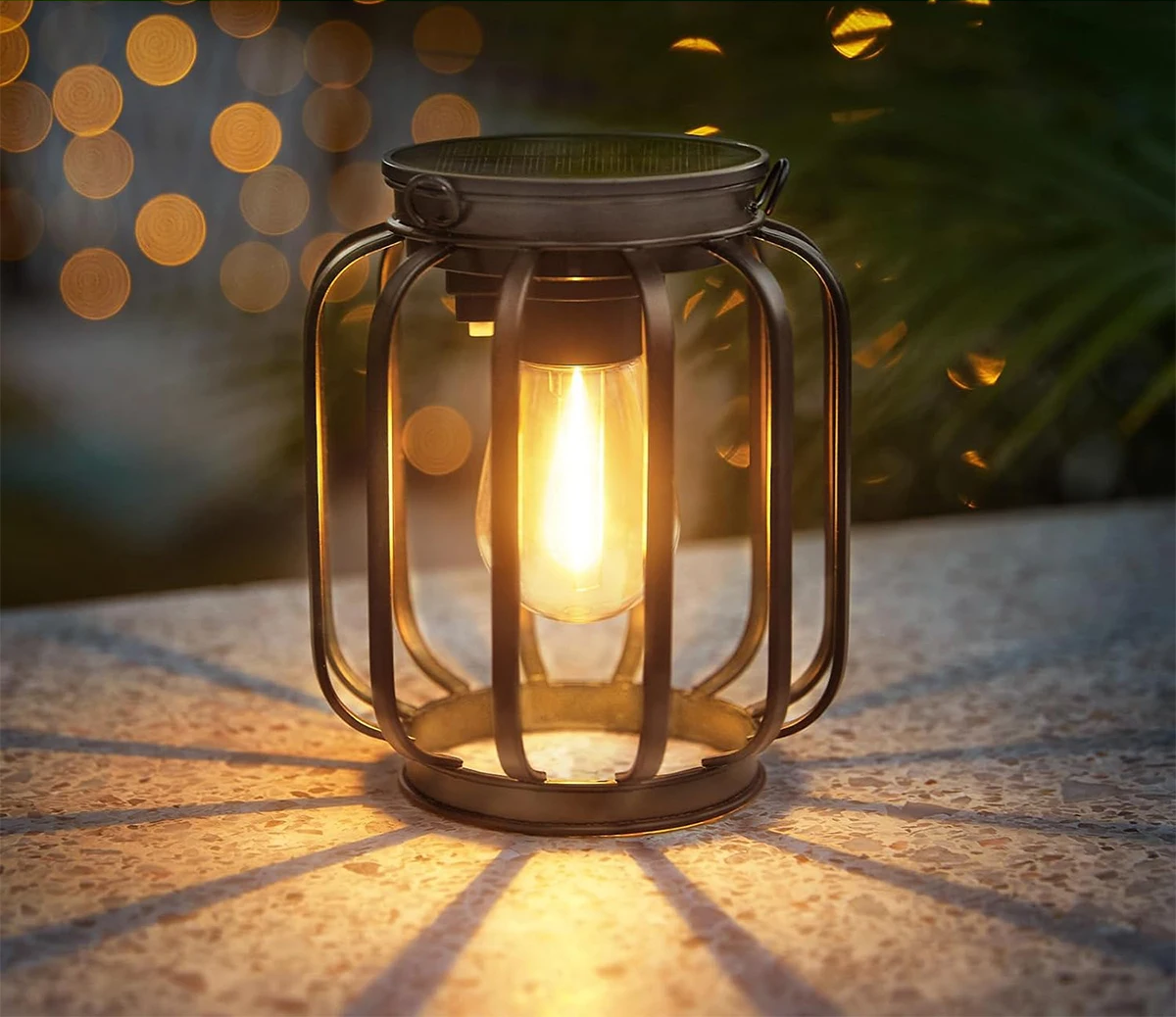 LunaForge Solar Lantern – Waterproof Vintage Garden Light | Decorative Outdoor LED Lantern with Dusk Sensor