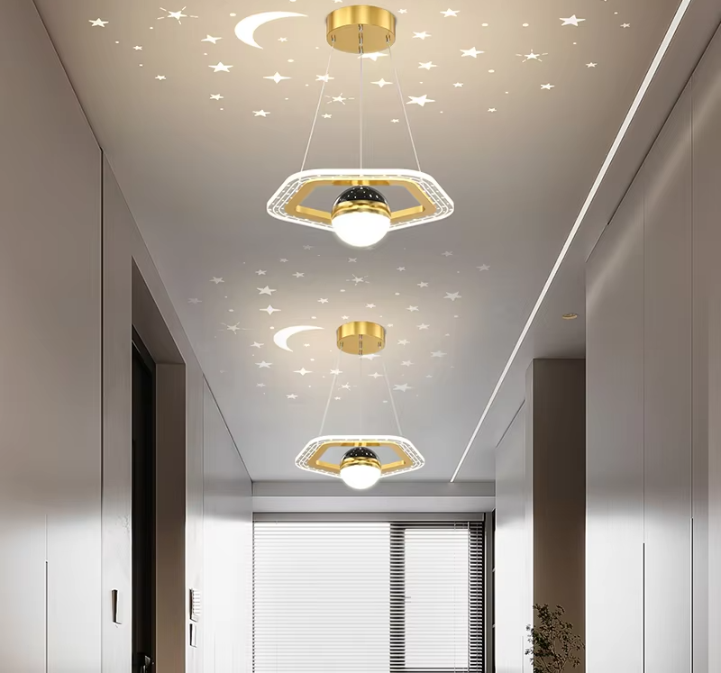 Celestira Projection Ceiling Light – Moon & Star LED Ceiling Lamp | Atmospheric Interior Lighting for Modern Spaces