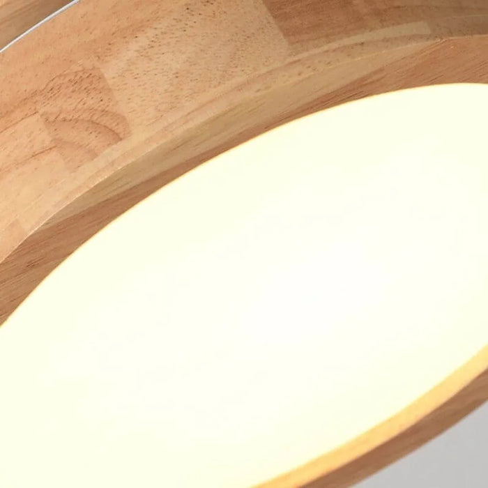 Scandinavian Wood Ceiling Light – Minimalist LED Flush Mount Lamp | Warm Natural Interior Lighting
