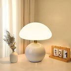 French Cream Mushroom Lamp – Elegant Bauhaus-Inspired Table Lamp