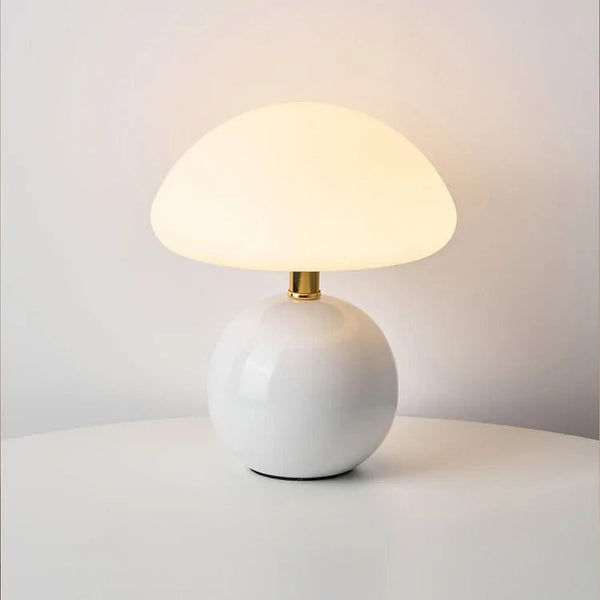 French Cream Mushroom Lamp – Elegant Bauhaus-Inspired Table Lamp