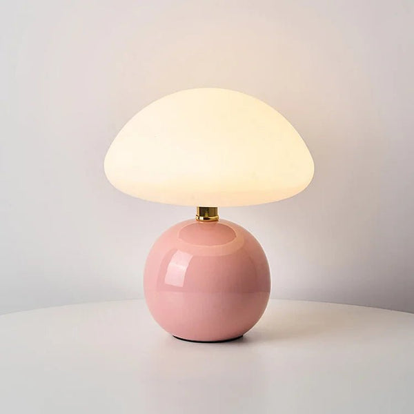 French Cream Mushroom Lamp – Elegant Bauhaus-Inspired Table Lamp