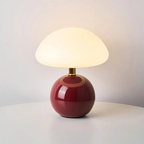 French Cream Mushroom Lamp – Elegant Bauhaus-Inspired Table Lamp