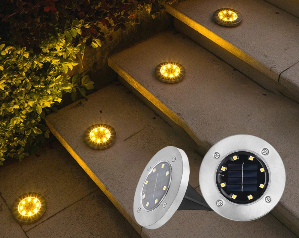 Solvique Ground Light Set – Solar LED Path Lights | Waterproof Outdoor Lighting for Gardens, Walkways & Steps