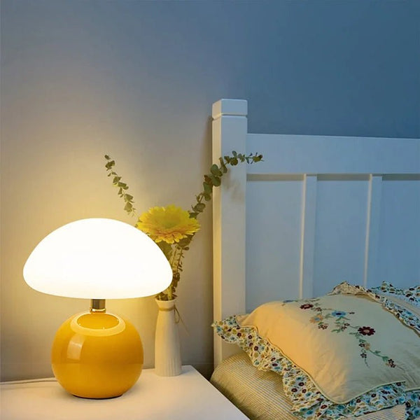 French Cream Mushroom Lamp – Elegant Bauhaus-Inspired Table Lamp