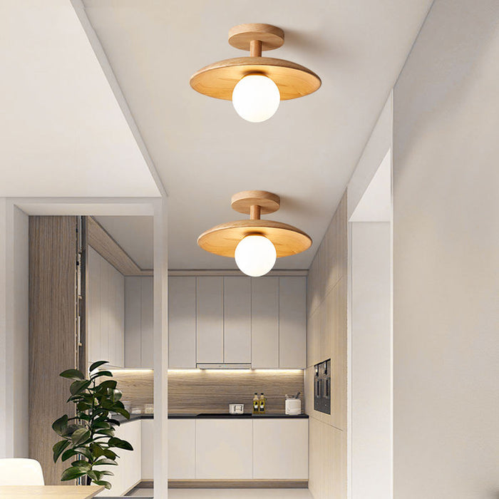 KyotoBeam Ceiling Light – Japanese Wooden Ceiling Lamp | Minimalist Nordic Lighting for Hallways & Living Spaces