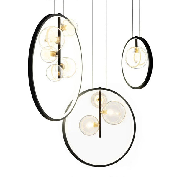 Industrial Glass Pendant Light – Modern Vintage Cage Chandelier | Elegant Ambient Interior Lighting