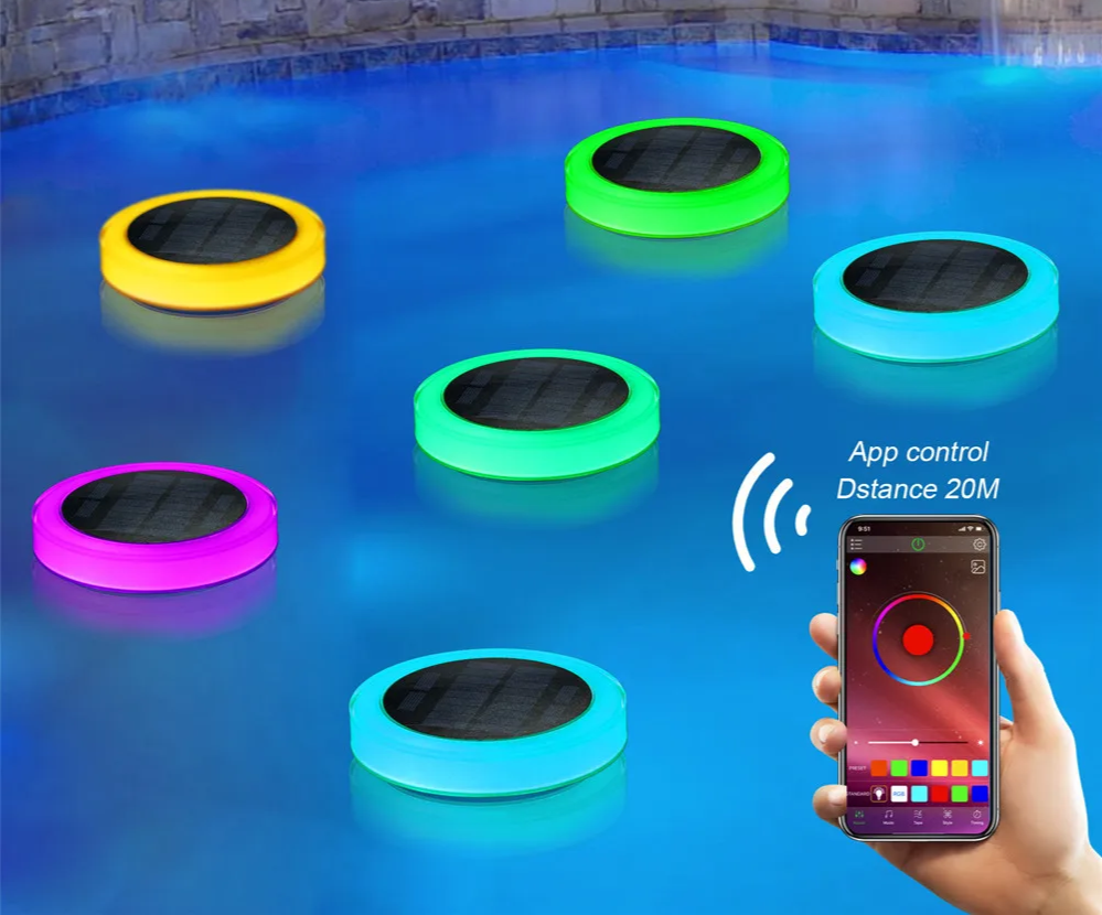 AquaOrb Solar Floating Pool Light – RGB Waterproof LED Sphere with App & Remote Control | Smart Outdoor Mood Lighting