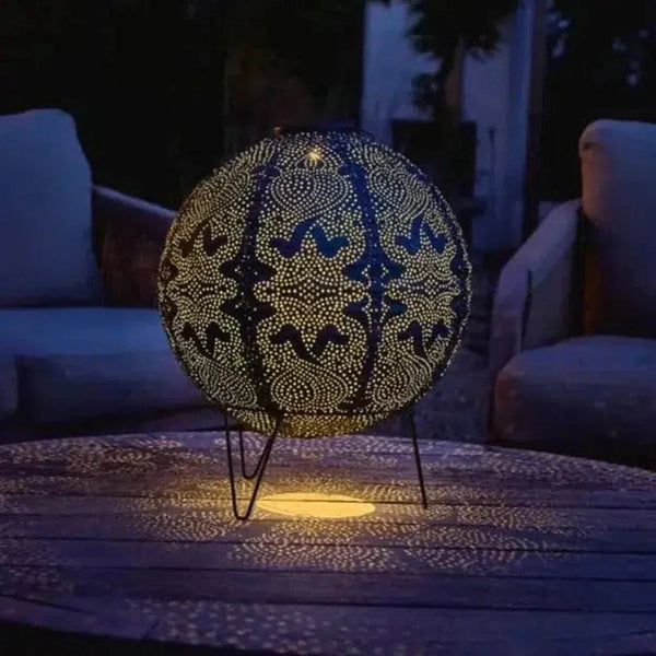 Solar Lantern Globe Design – Decorative Solar Outdoor Lantern | Moroccan-Inspired Garden Lighting