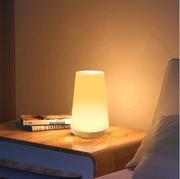 AuraNest Rechargeable Mood Lamp – Portable Touch LED Light | Modern Ambient Lighting