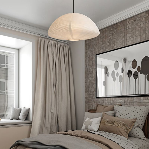 Hikari Pendant Light – Japanese Paper Lantern Hanging Lamp | Warm Japandi Ambient Lighting