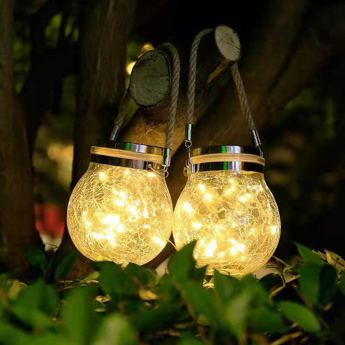 CrystalGlow Solar Garden Light – Decorative Outdoor Glass Lantern | Elegant Ice-Effect Illumination
