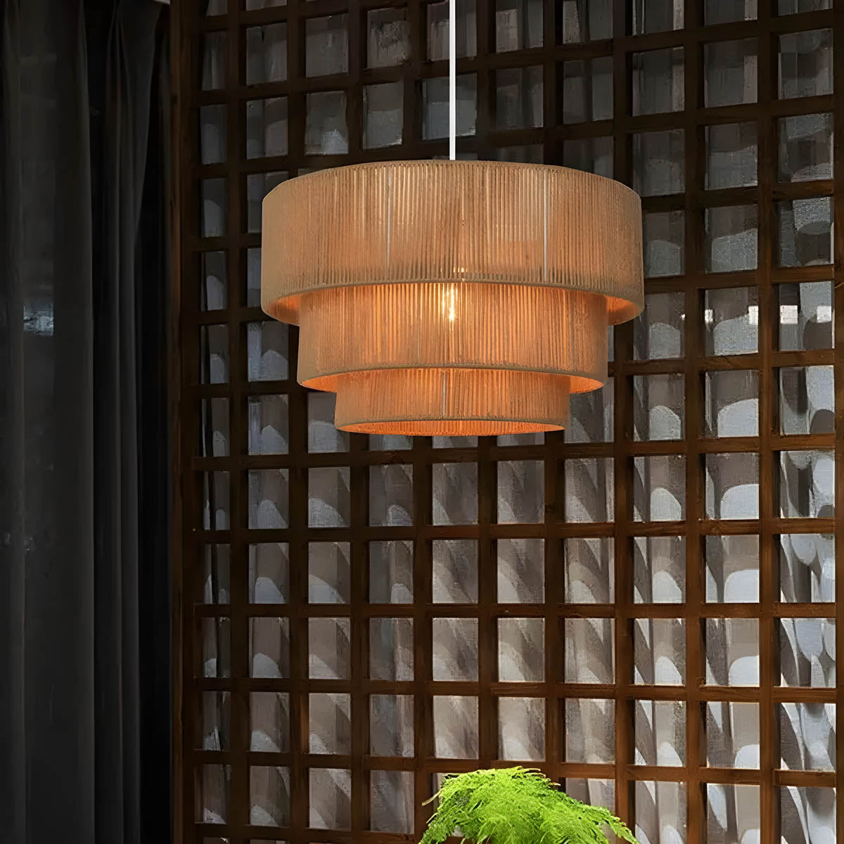 Mizora Rope Pendant Light – Rustic Natural Fibre Hanging Lamp | Modern Organic Ceiling Lighting