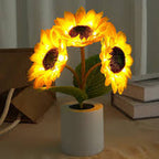SunBloom LED Table Lamp – Rechargeable Sunflower Light | Decorative Ambient Lighting for Modern Interiors