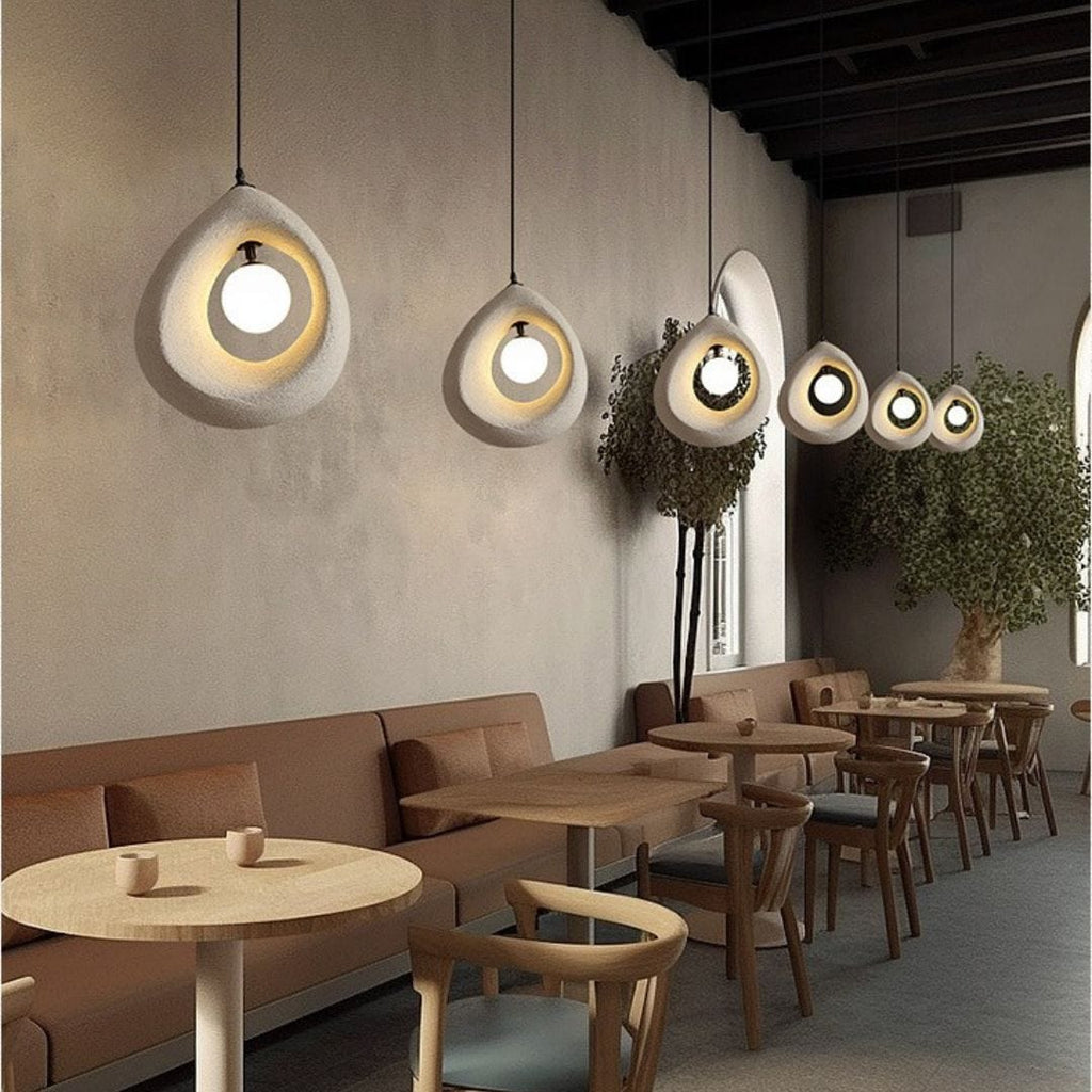 Sabiora Pendant Light – Round Wabi-Sabi Hanging Lamp | Minimalist Japandi Ceiling Lighting