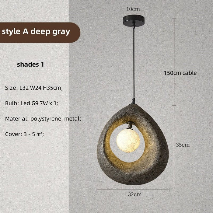 Sabiora Pendant Light – Round Wabi-Sabi Hanging Lamp | Minimalist Japandi Ceiling Lighting