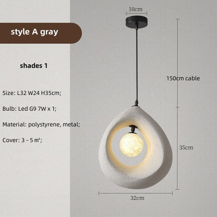 Sabiora Pendant Light – Round Wabi-Sabi Hanging Lamp | Minimalist Japandi Ceiling Lighting