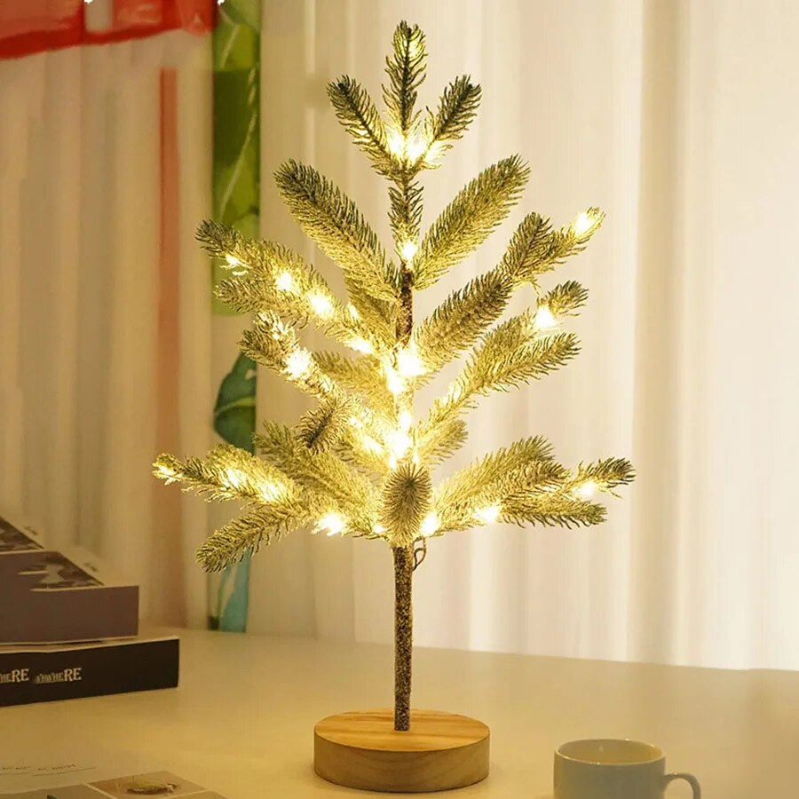 SnowGlow LED Christmas Tree Light – Mini Festive Table Tree | Warm White Decorative Night Light