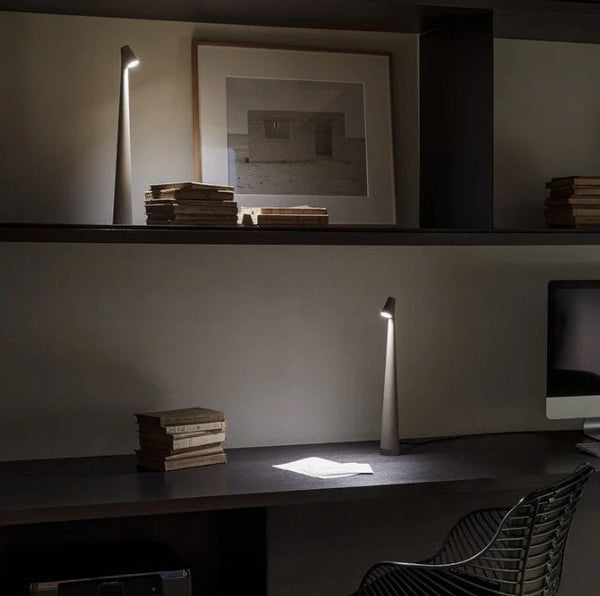 Elegant LED Table Lamp – Sculptural Rechargeable Lighting with Minimalist Design