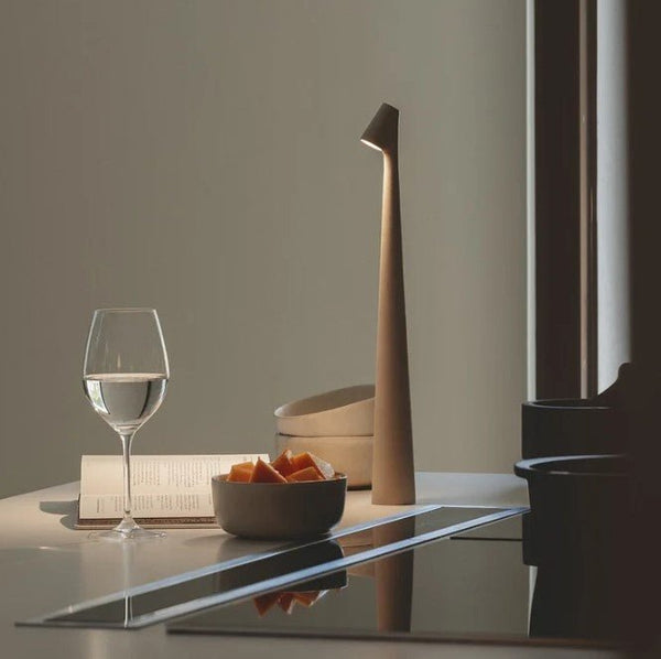 Elegant LED Table Lamp – Sculptural Rechargeable Lighting with Minimalist Design