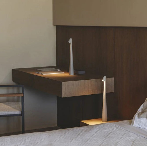 Elegant LED Table Lamp – Sculptural Rechargeable Lighting with Minimalist Design