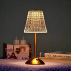 Celestia Crystal Table Lamp – Rechargeable Luxury Lighting | Cordless Metallic Accent Design