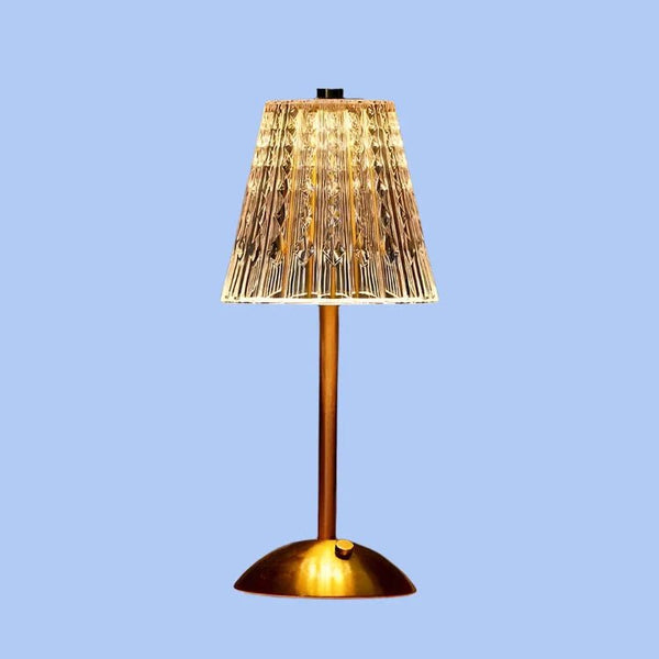 Celestia Crystal Table Lamp – Rechargeable Luxury Lighting | Cordless Metallic Accent Design
