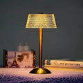 Celestia Crystal Table Lamp – Rechargeable Luxury Lighting | Cordless Metallic Accent Design