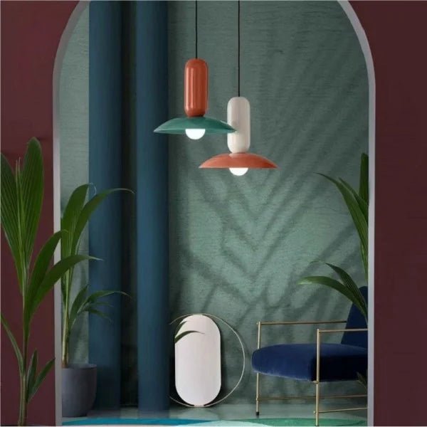 Macaron Frisbee Pendant Light – Playful Modern Hanging Lamp | Colourful Scandinavian Ceiling Lighting