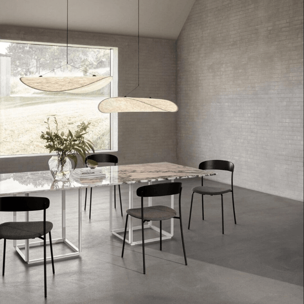 Akari Japandi Silk Chandelier – Luxury Fabric Pendant Light | Minimalist Japanese Scandinavian Ceiling Lamp